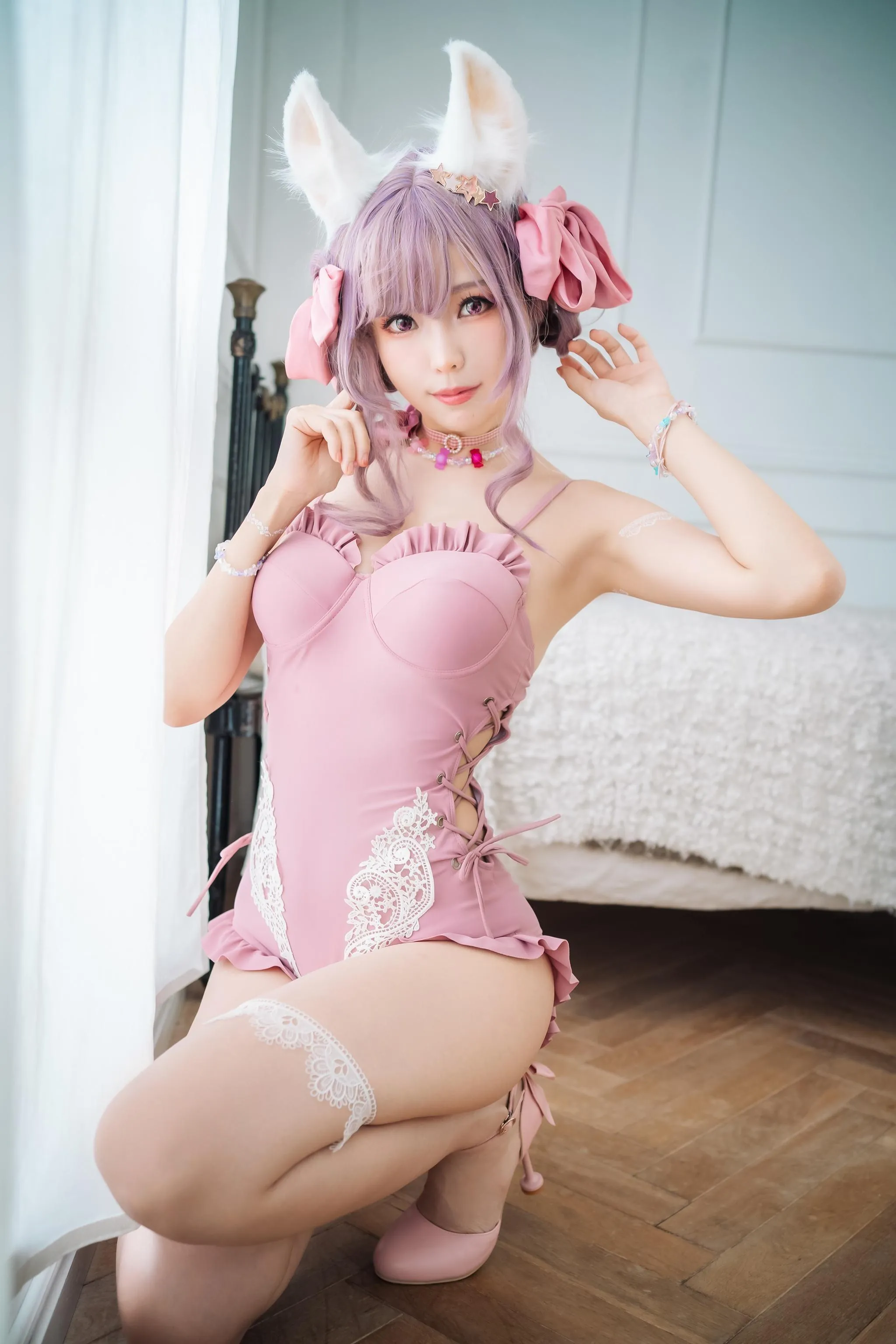 ElyEE子 – NO.82 Fluffy Summer – Original Swimsuit-粉色 [54P]插图1
